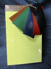 legal paper pad, ruled canary yellow, choice of color tape top